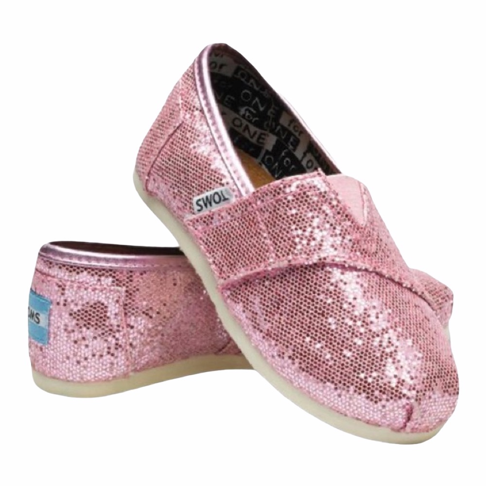 Toms ❤︎ Tiny Glitter Classic Walker Slip On Shoe Sneaker Baby Walker ❤︎ Pink - Picture 10 of 11